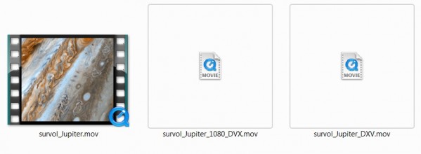 Left: Thumbnail visible in H264; Right in DXV not