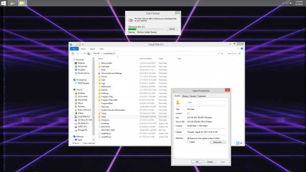 User file 223GB used