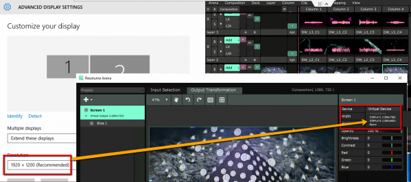 Displays resolutions not matching