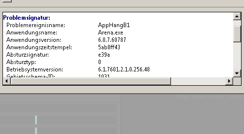 First Crash before reinstall etc... never saw this a 2cnd time.