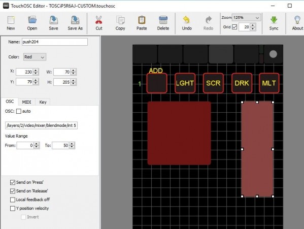 Adjustable parameters for push button