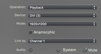 Preferences SET-UP Menu – All 3 channels set to follow Ch. 1 with the &quot;LINK&quot; selection.