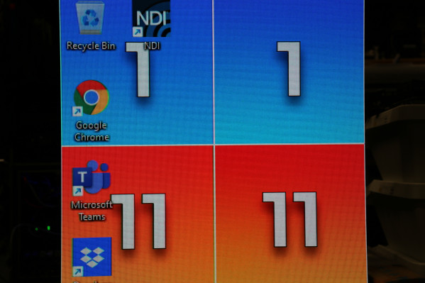 2nd Desktop with grid as wallpaper
