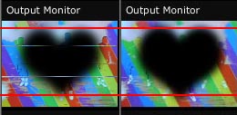 Left: without the centre clip triggered; Right: with the centre clip triggered